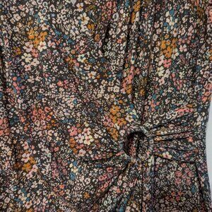 Women's Plus Size Cotton Modal Short Sleeve faux wrap dress Land's End size 1X